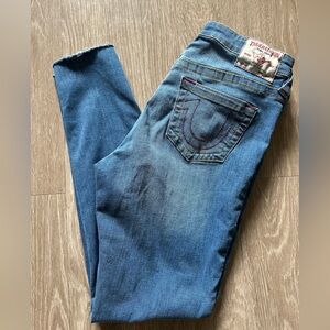 Women’s, True Religion, Jean, Light Blue, Jennie Curvy, Mid-Rise Super Skinny